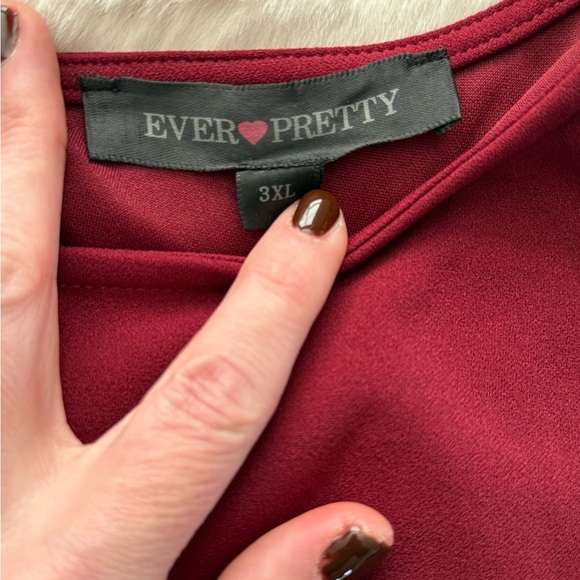 Ever Pretty Asymmetrical Burgundy Red Asymmetrical Dress, 3XL - Picture 10 of 13